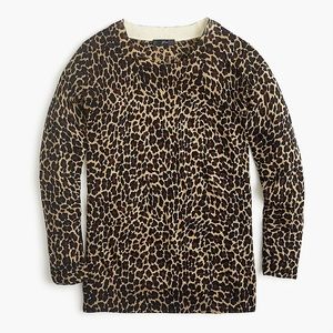 EUC J CREW Tippi sweater in Leopard size L